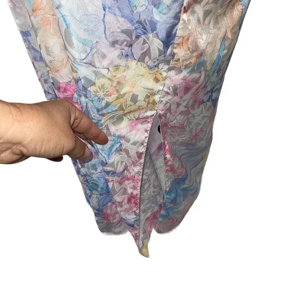Mary McFadden Vintage Womens Nightgown Size Large Pastel Floral Watercolor - Picture 5 of 12